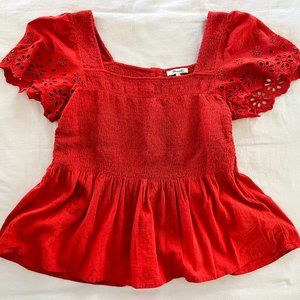 Madewell Smocked Blouse with Tags